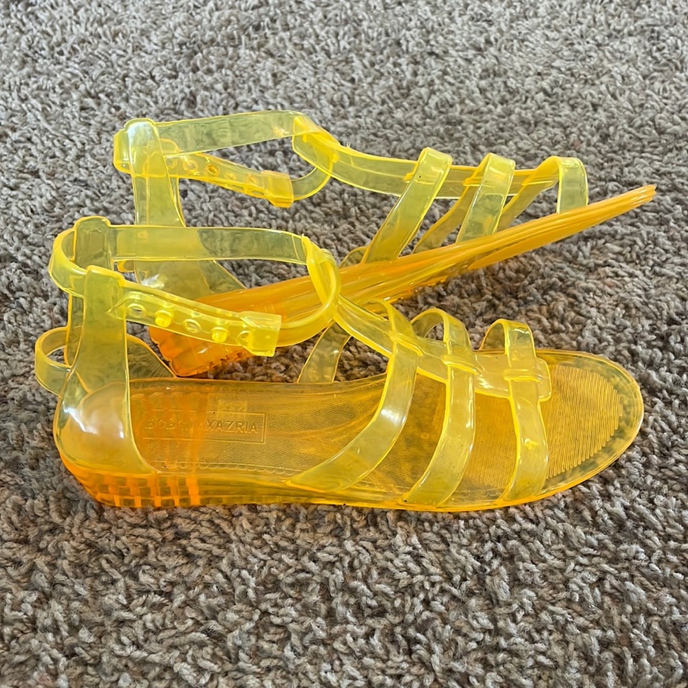 Yellow BCBG Max Azria jelly sandals